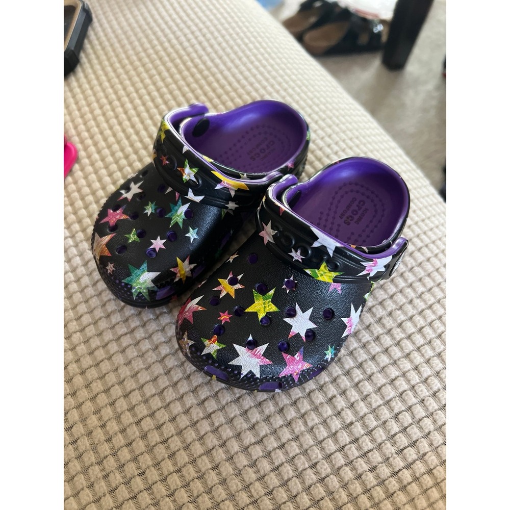 Crocs Kids' Shoes Baya Slip On Clogs Purple Classic Stars US Size 6